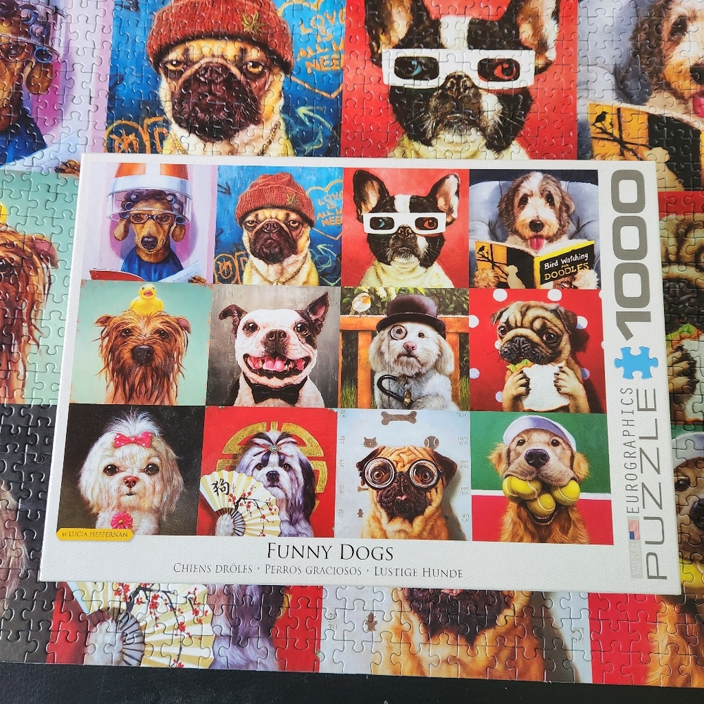 EUROGRAPHICS 1000-PIECE JIGSAW PUZZLE FUNNY DOGS COMPLETE